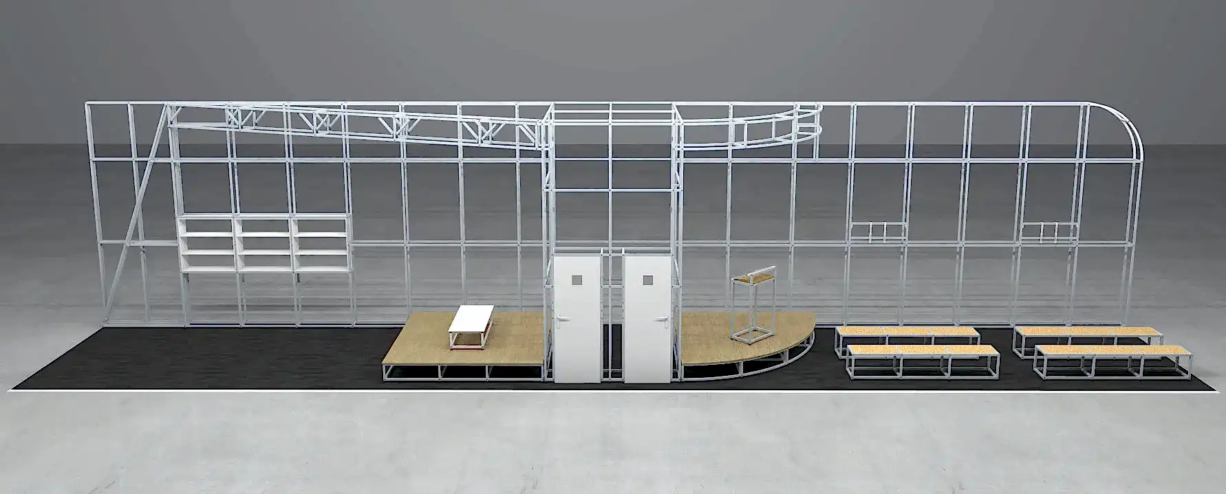 Modular Exhibition Stands Framework Render
