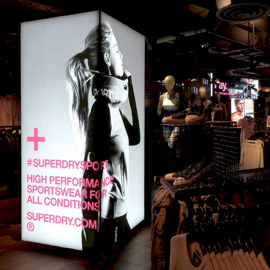 Retail Lightboxes-Corner Lightboxes-Superdry